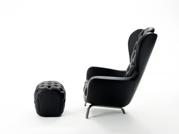 GUELFO - Tufted upholstered leather pouf by Opinion Ciatti - view 3